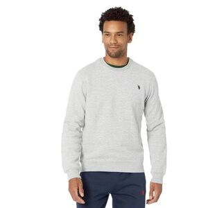 U.S. Polo Assn. Men's Classic Solid Crew Neck Sweatshirt, Heather Light Grey